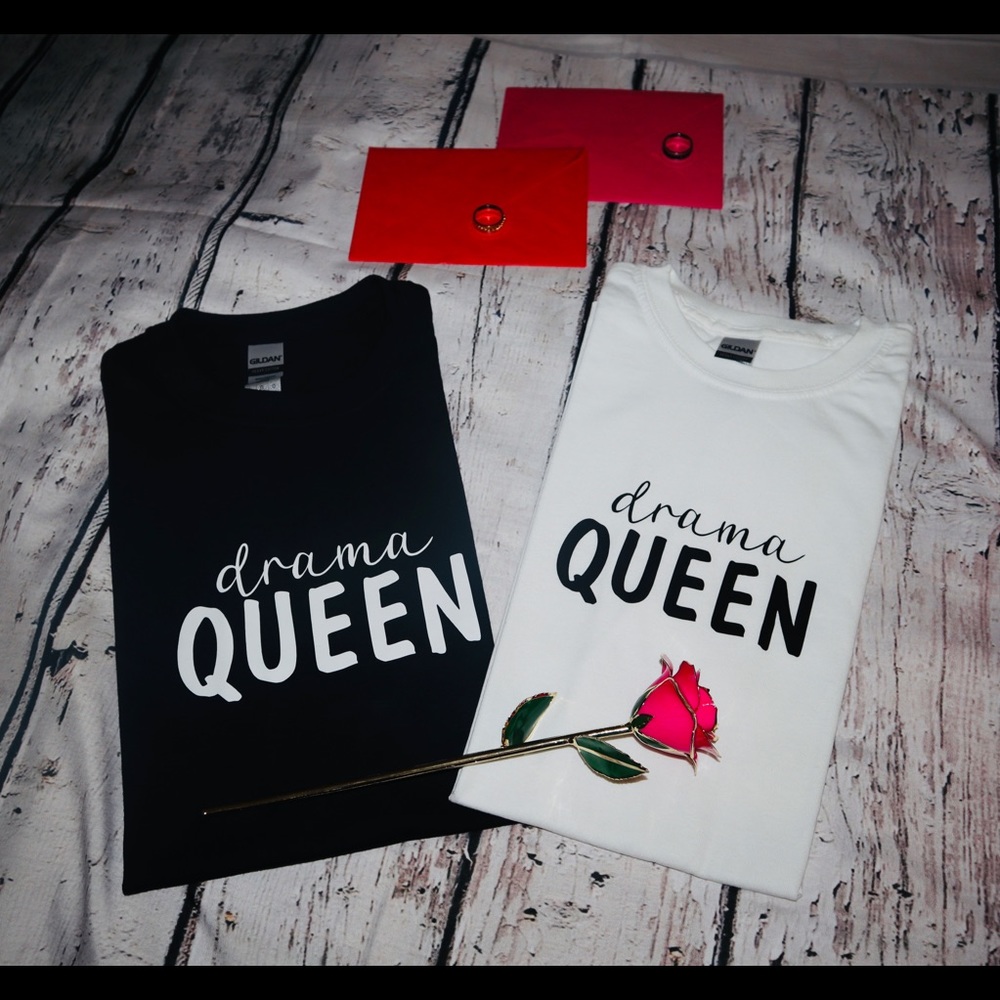 Drama Queen • Tshirt • Black&White • Gildan •Variety of sizes.